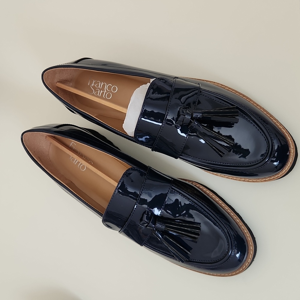 Franco Sarto Navy Loafers NWOB